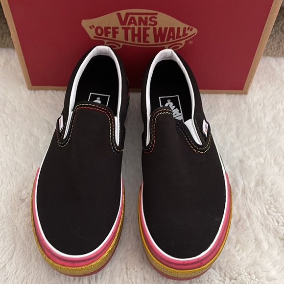 Platform Rainbow Glitter Vans Slip-on. Rare! - Picture 2 of 7